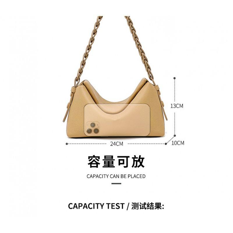 Small Woven Pillow Bag Genuine Leather Versatile Handbag Commuting Shoulder Large Capacity Simple Crossbody