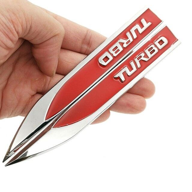 2 шт./лот, 3D металлическая эмблема TURBO, значок, наклейка на крыло, боковой Стайлинг автомобиля для Fo + rd Focus 2 3 ST RS Fiesta Mondeo Tuga Fusion