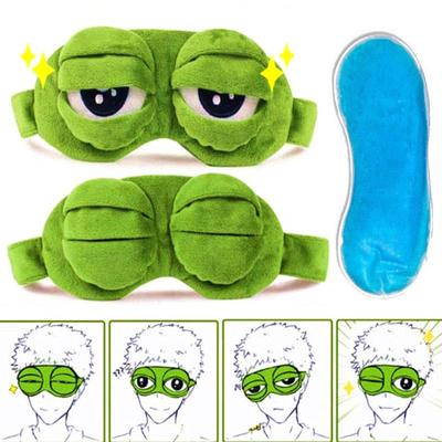 3D грустная лягушка чехол для сна милый мультяшный дизайн животных чехол для глаз мягкий дышащий дорожный глазной патч для сна во время путешествия медитация