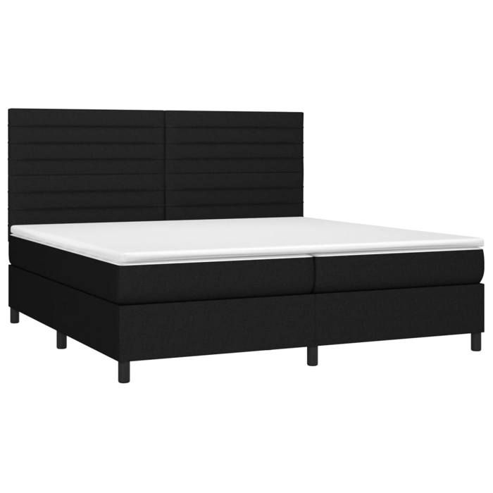 VidaXL Slat Bed Base with Mattress and LEDs, Upholstered Bed with Headboard, Double Bed, Adult Bedroom Bed, 3134983