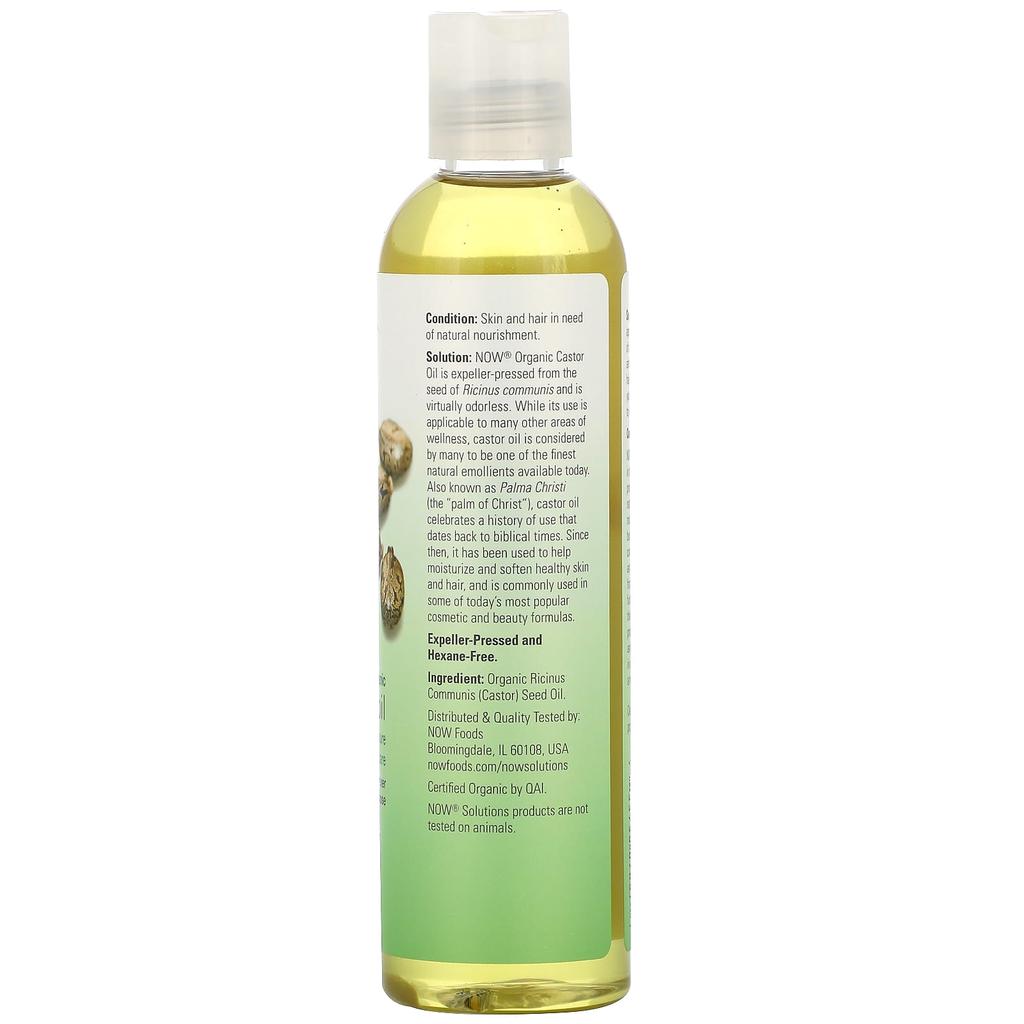 Solutions, Сертифицированное органическое касторовое масло, 237 мл(8 жидких унций)