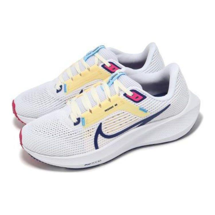 Nike Air Zoom Pegasus 40 White Deep Royal Pink Женские кроссовки Photon-Dust Fierce-Pink Deep-Royal-Blue DV3854-105