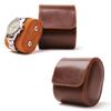 Brown Leather Watch Roll Single Watch Travel Case