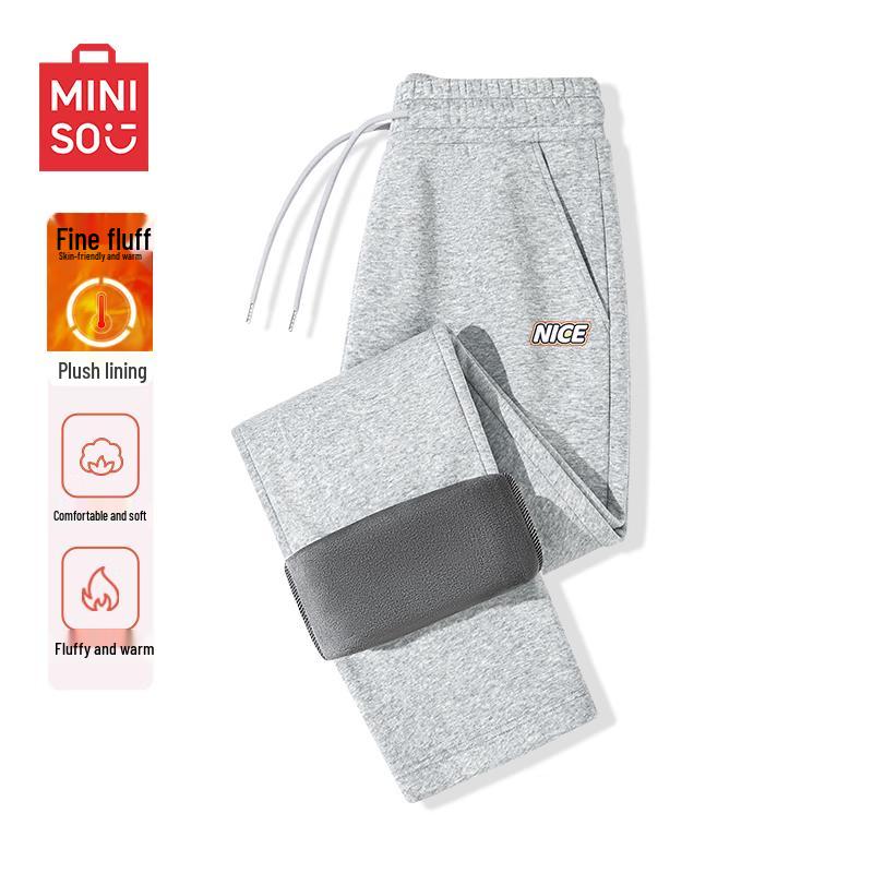 MINISO Мужские повседневные брюки прямого кроя в американском ретро-стиле с плюшевой подкладкой