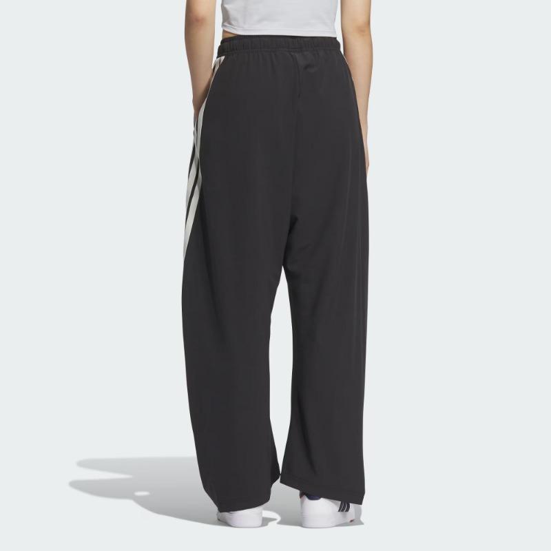 adidas Спортивные брюки Climacool из ткани, быстросохнущие, свободного кроя, в полоску, повседневные, женские, черные KC1492