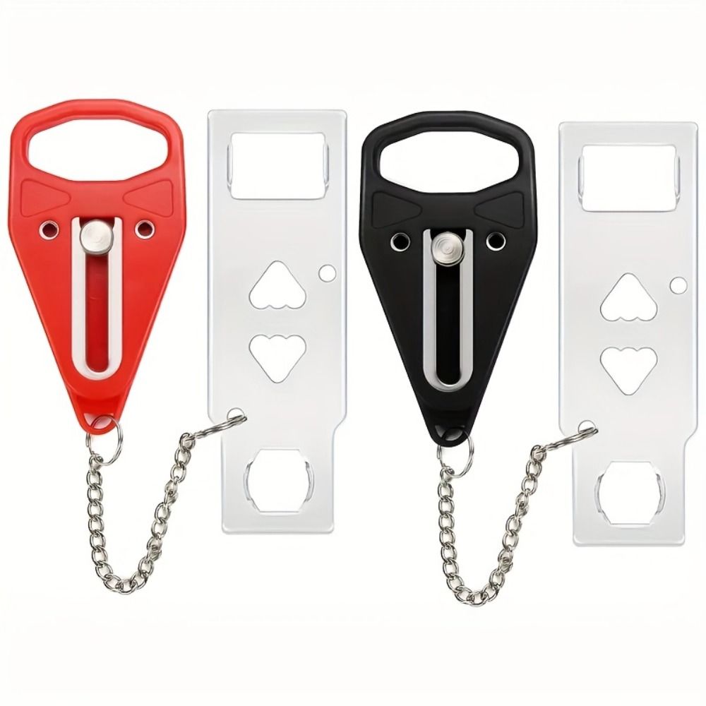 Battery-Free Portable Door Lock Double Hole Security Door Lock Universal Lock  Hotel Security