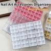 Plastic Nail Charms Case Detachable Grids Jewelry Organizing Box  Nail Rhinestone