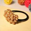 Женская мода Rhinestone Crystal Pearl Rope Elastic Ponytail Hair Band 