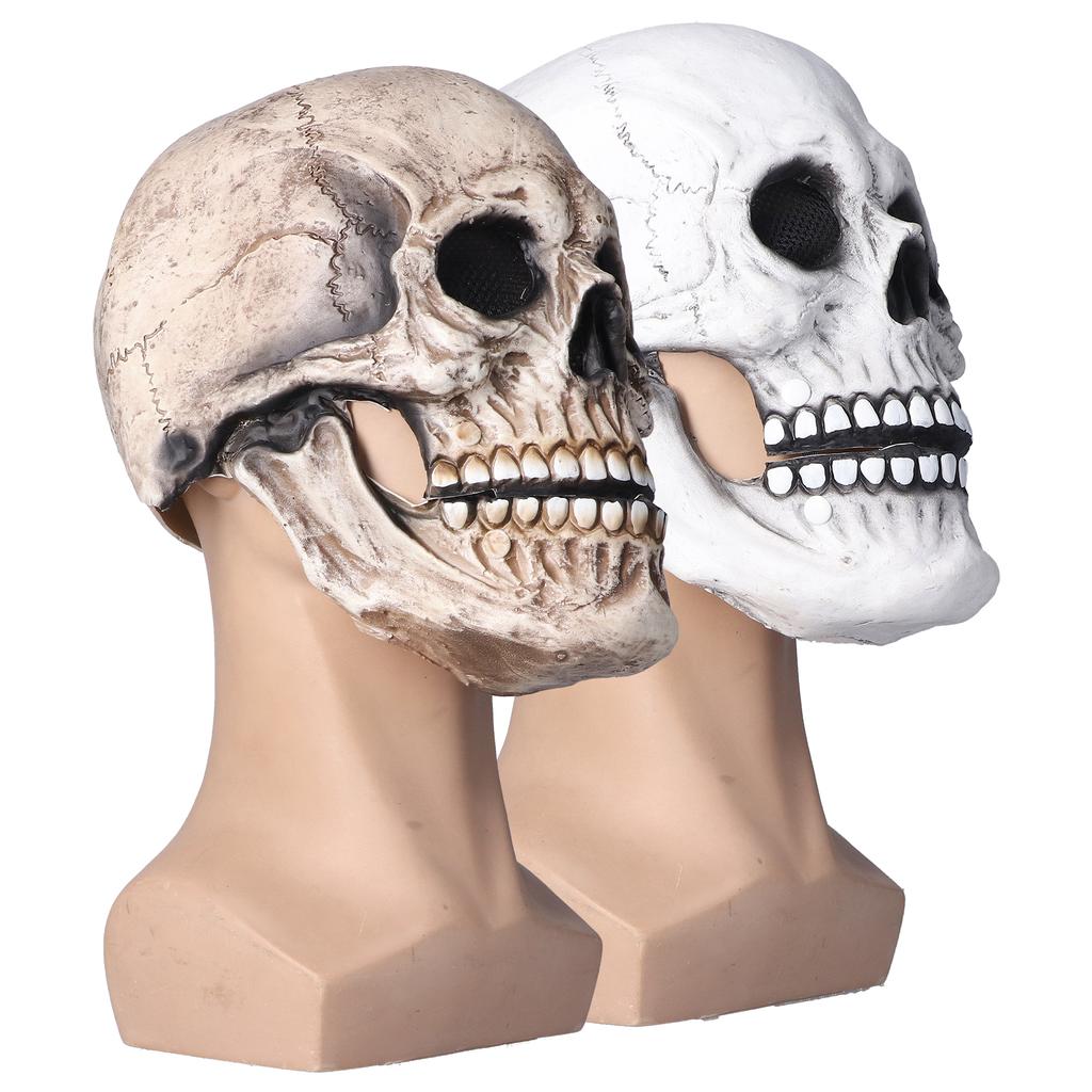 Хэллоуин Череп шлем латекс подвижная челюсть полный череп шлем праздничная вечеринка украшение косплей Cos