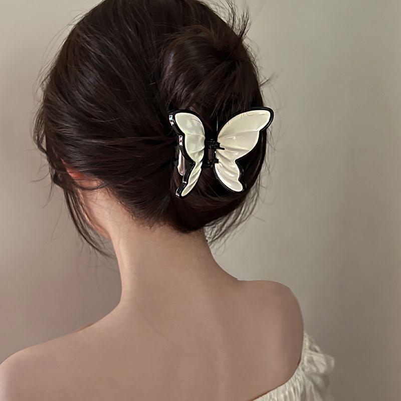 Новые акриловые заколки-краб в виде бабочки для женщин в корейском стиле, милые геометрические заколки-крабы, модные аксессуары для волос для девочек