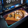 Аниме Рамен Коврик для мыши RGB Игровой коврик для мыши Большой светодиодный коврик Настольный коврик для ПК Светящийся коврик для мыши Большие коврики для клавиатуры Настольный ковер с подсветкой