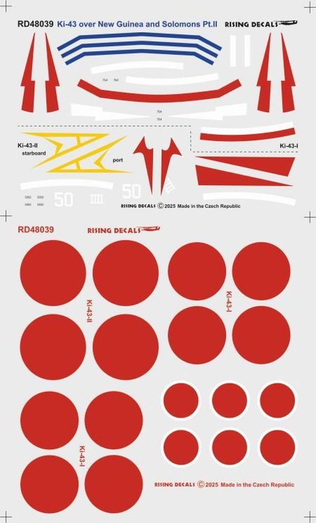 Rising Decal New Solomon Part II Decal for Plastic RSDRD48039 1/48 Ki-43 Hayabusa, Guinea, Islands, Decal, Models, (Airplane)