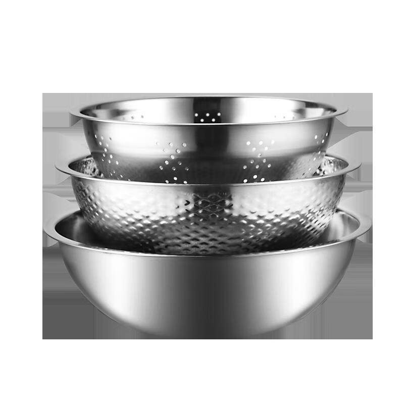 Adneny Stainless Steel Rice Sieve & Drainer Set