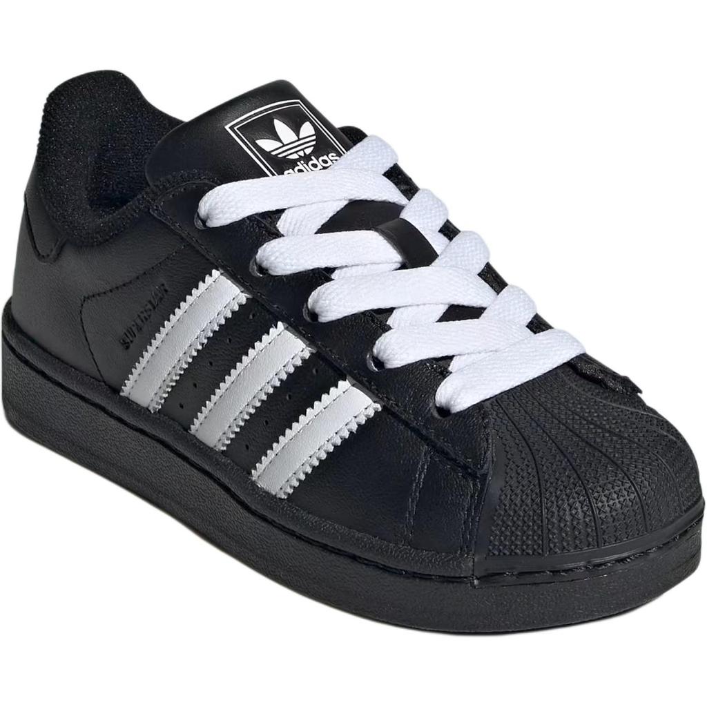 adidas Originals Superstar 2 Устойчивые к истиранию Низкие Детские скейтбордические кроссовки Черные Детские JI0214