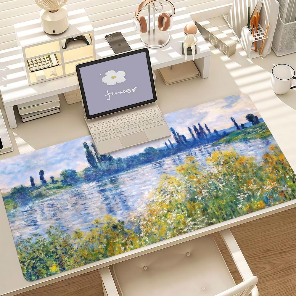 Retro Art C-Claude Monet Mouse Pad Anti Slip Rubber Edge Locked Thickened Laptop Gaming Desk Mat