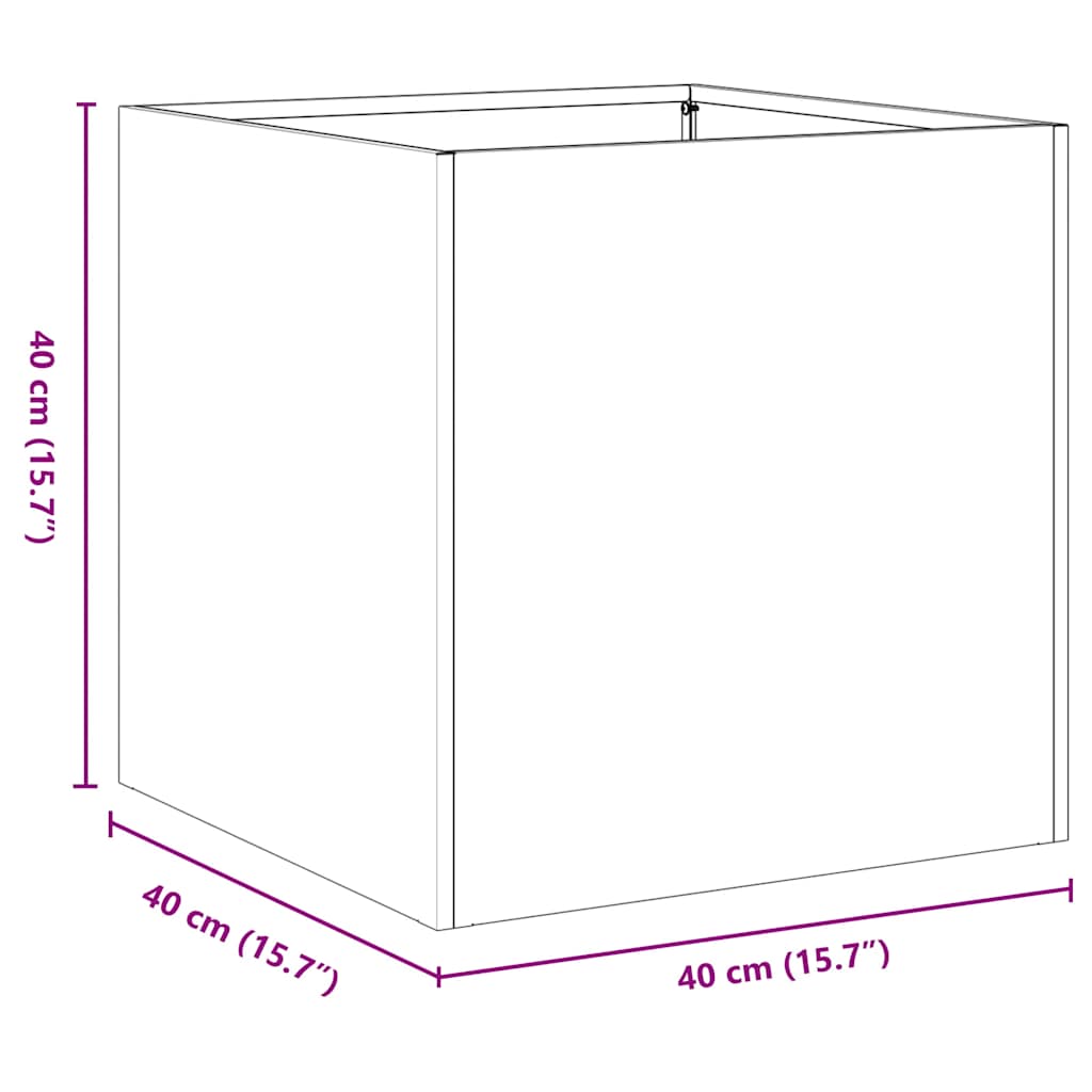 Rustic Planter Box 40x40x40 cm Weatherproof Steel