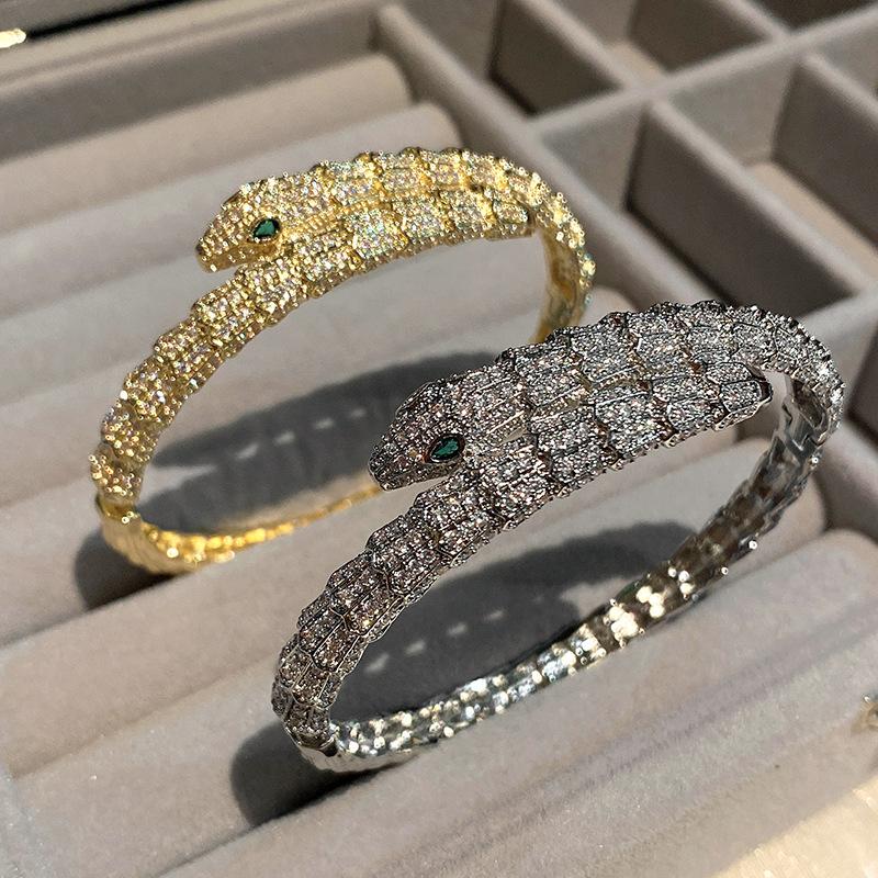 Браслет Mighty Snake Scale Serpentine, европейский и американский, рукоятка Green Eyed Spirit Snake