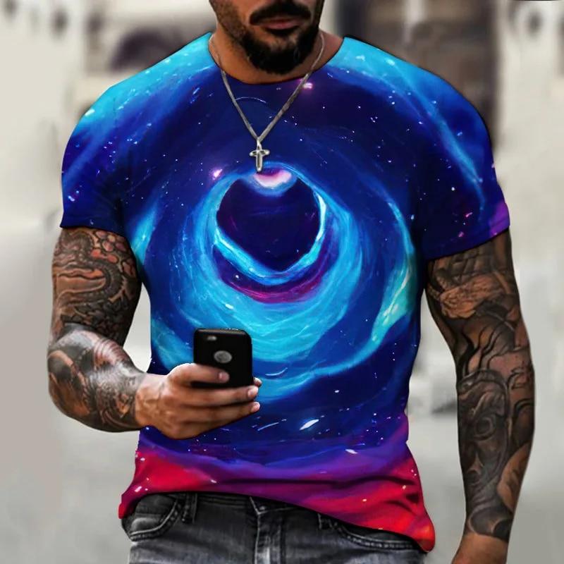 Unisex Vortex Graphic 3D Printed Men's T-Shirt For Men Summer Tops Short Sleeve Fashion Casual Oversized Tee Shi