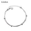 Lindon Zircon Bracelet Jewelry Geometric Bead Chain Link Bracelets Fashion Fine Wedding Gift for Girlfriend Women