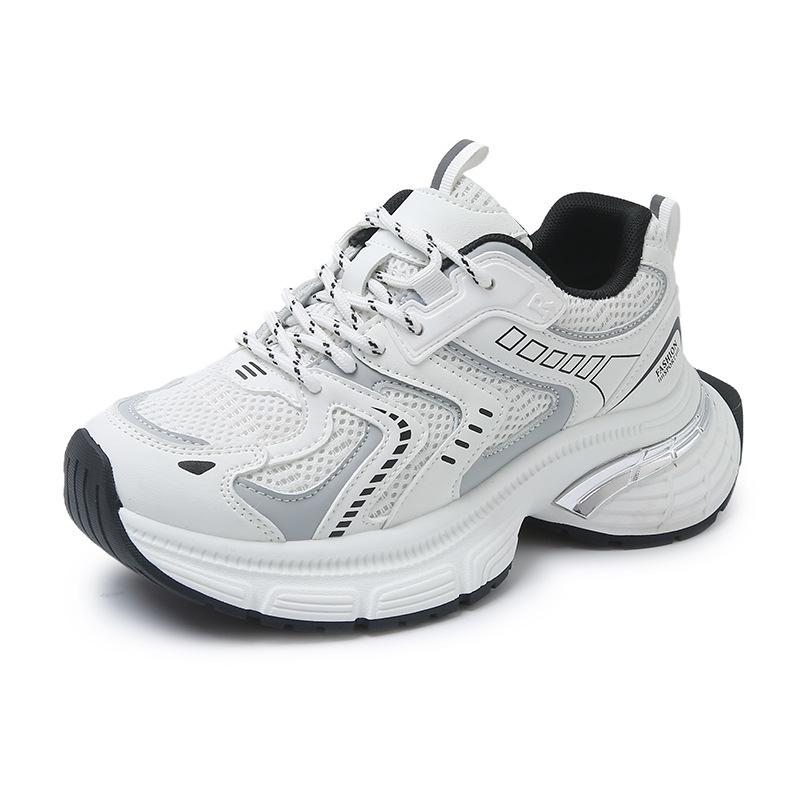 Women's Autumn and Winter 2025 New Breathable Mesh Sports Shoes Niche Thick-soled Lightweight Running Shoes Show Small Feet