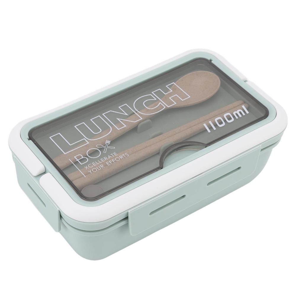 2PCS 1.1L Leakproof Lunch Box 2 Compartment Bento Lunch Box Insulated Lunch Box  For Picnics