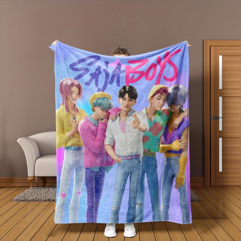 K-P Men'S Picture Girl Group Witch Hunter Group Peripheral Printing Blanket Flannel Comfortable Soft Blanket, Welfare Blanket, Gift Blanket