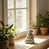3D Printed Meditating Dog Statue, Cute Zen Puppy Sculpture, Retro Desk Decor for Home & Office, Unique Gift for Dog Lovers