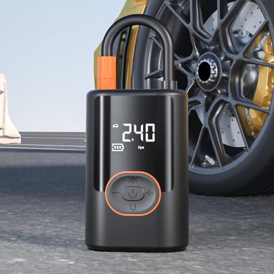 Tire Inflator Portable Air Compressor 150PSI 4000mAh Battery Smart One-Click Pump for Car Motorcycle Bicycle Pressure Gauge LED Light