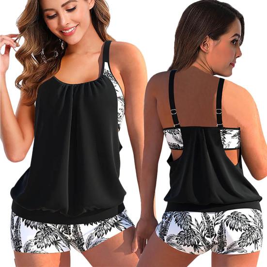 2 шт./компл. стильный пляжный комплект бикини с U-образным вырезом для плавания, дышащий быстросохнущий пляжный топ, шорты, комплект одежды для водного спорта