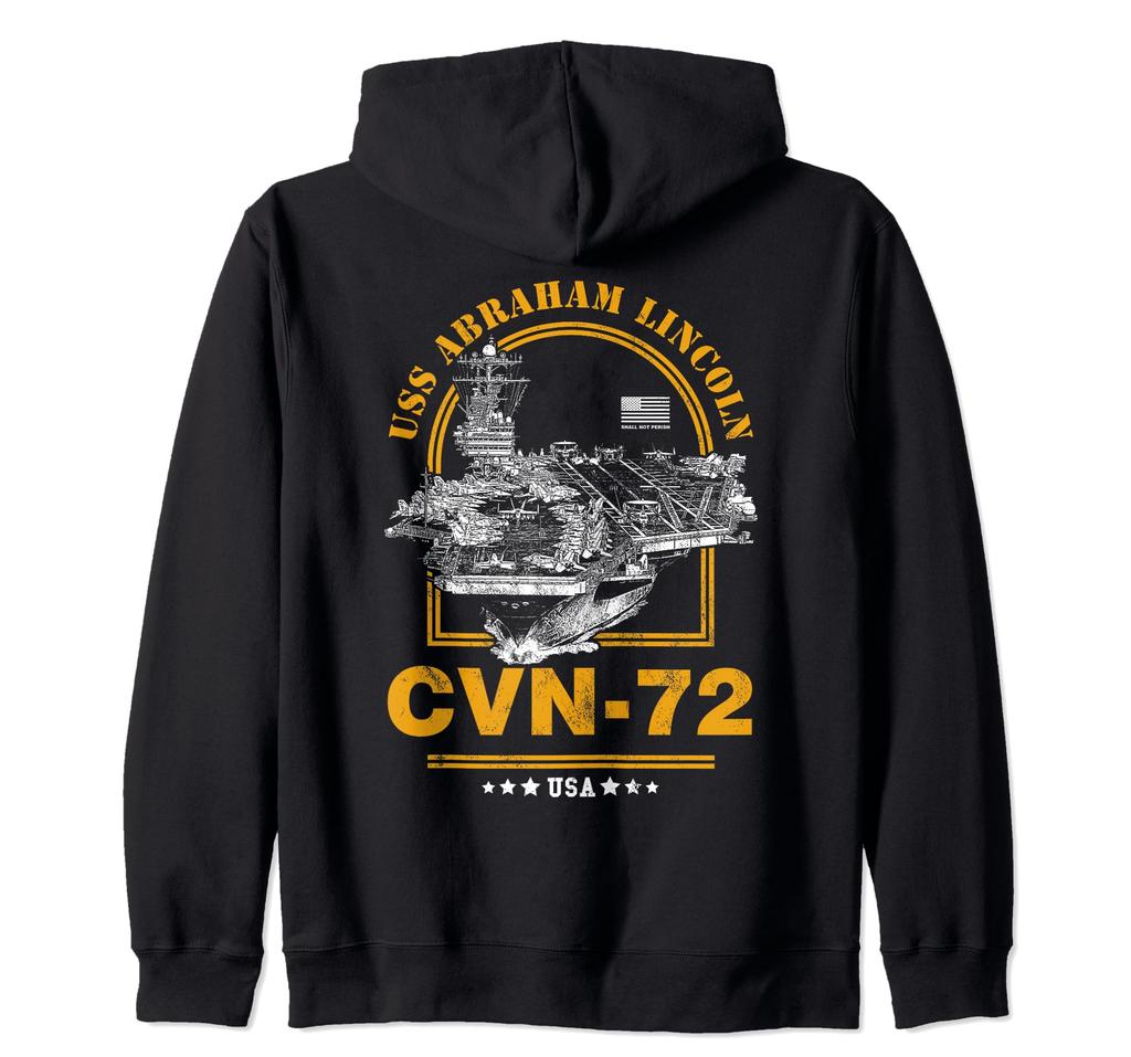 US Navy Aircraft Carrier Abraham Lincoln Abraham Hoodie CVN-72 (USS Lincoln) Zip-Up