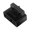 USB Header Adapter for Computer Motherboard USB 3.0 19P 20P 90 Degree Plug-in Converter PC Mainboard Connector