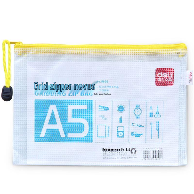 Deli A5 Mesh Zipper File Bag (10-pack)