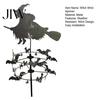 Decorative Wind Spinner Garden Witch Spinner, Halloween Yard Art Metal Outdoor Whimsical Silhouette Stake, Flying for Lawn Patio Pathway Fall