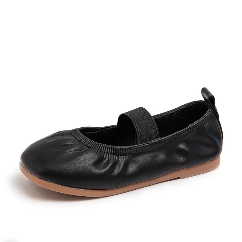 Girls Flats Shoes Soft Japanese Style Children Casual Shoes Simple Elastic Band Kids Fashion Moccasin Shoes Square-toe 2024 New