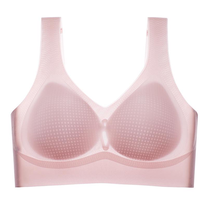 Underwear women's semi-fixed cup, bra lift, gather, big chest shows small vest, underwear big chest shows small summer