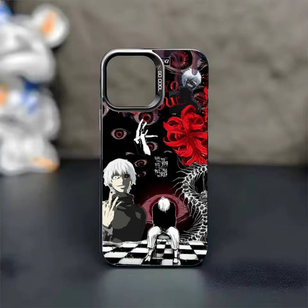 Обои Tokyo G-Ghoul Чехол для телефона Для iPhone 17 16 15 14 13 12 11 Pro Max Plus Серебряный конфетти Матовый чехол