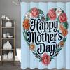 Happy Mother's Day Lovely Floral Shower Curtain, Bathroom Decorative Shower Curtain, Waterproof Shower Curtain with Hooks