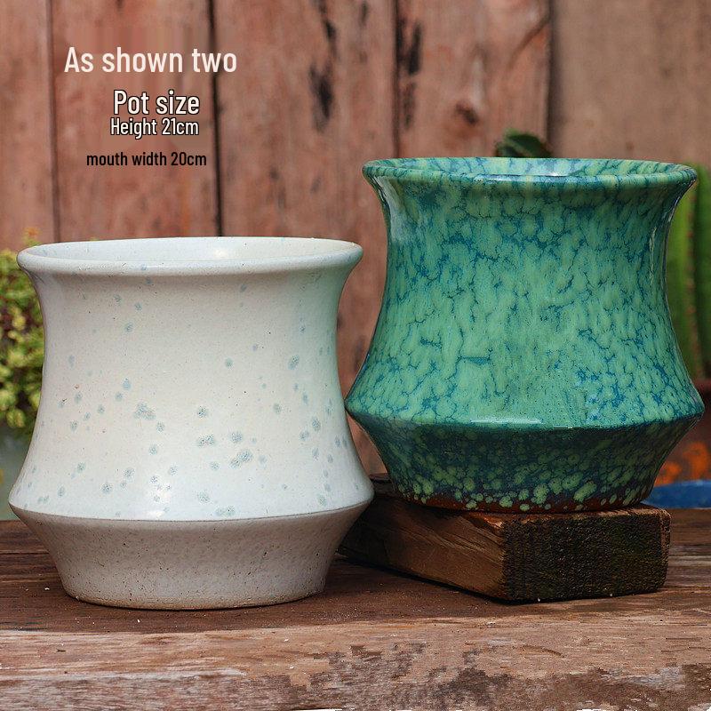 Large Handmade Coarse Pottery Plant Pot: Ceramic Orchid & Succulent Planter, Bougainvillea Zisha Jar.