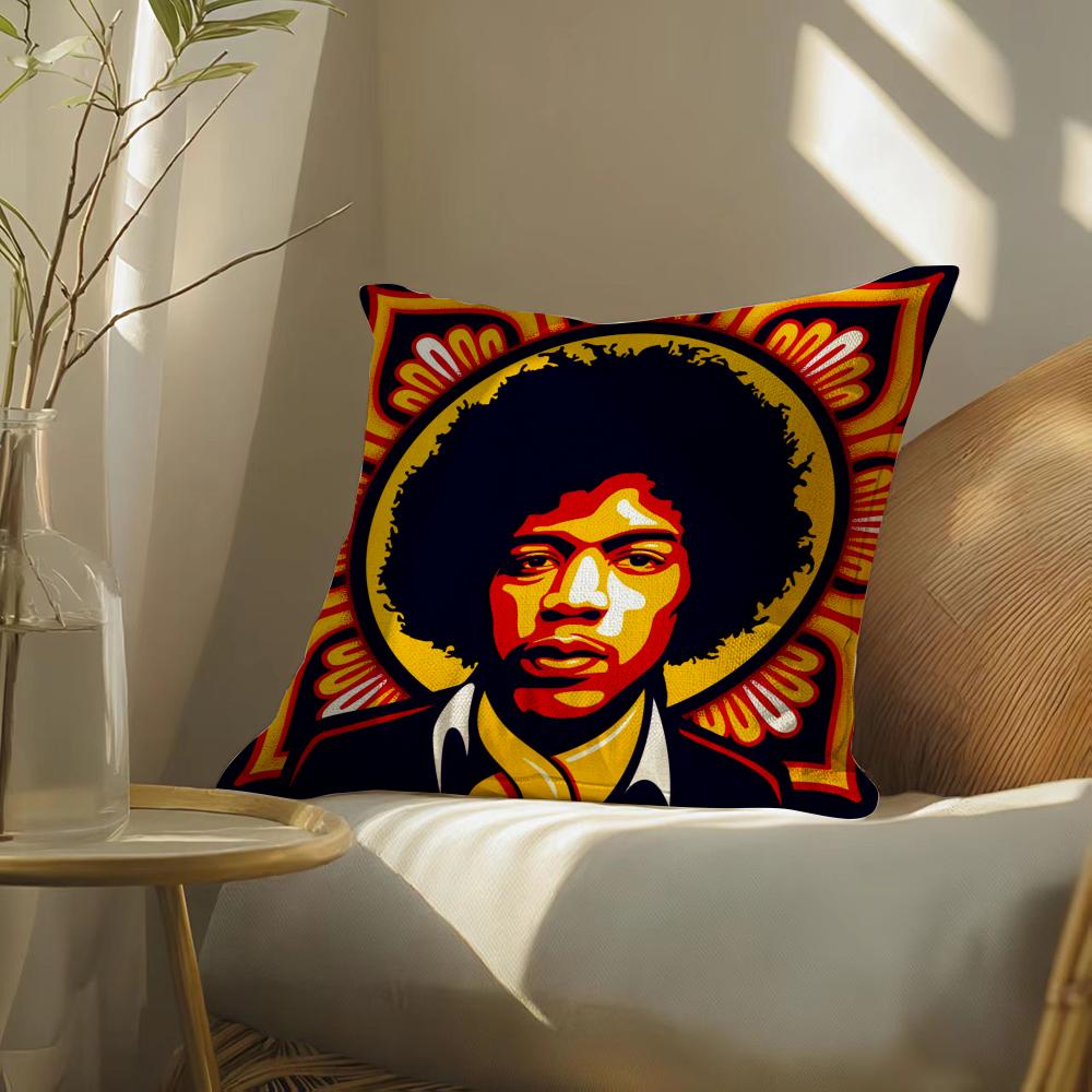Singerj-Jimih-Hendrix Pillow Case Pillowcase, Double-Sided Printed, Sofa Cushion, Bedroom Headboard