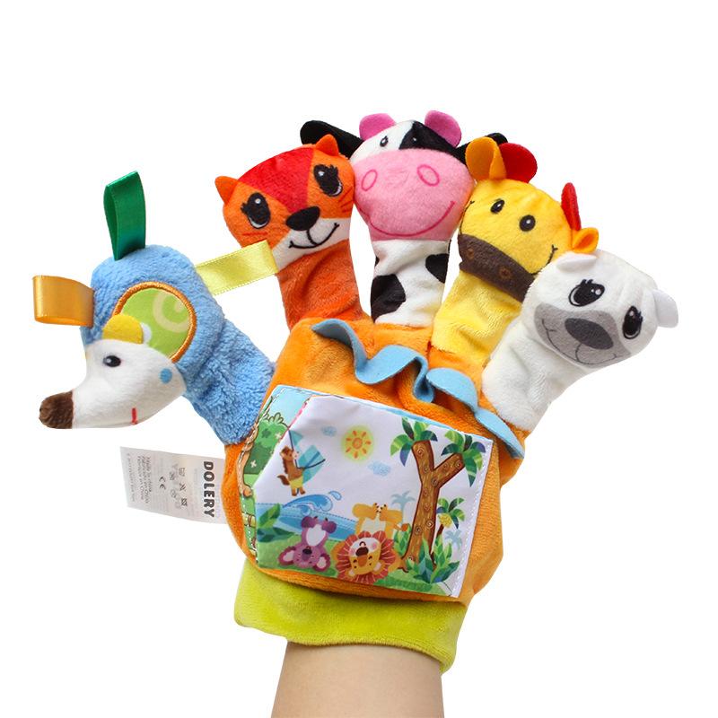 Creative Early Education Toys Animal Finger Comfort Toys Gifts Children Cartoon Cloth Book Plush Toys Finger Glove
