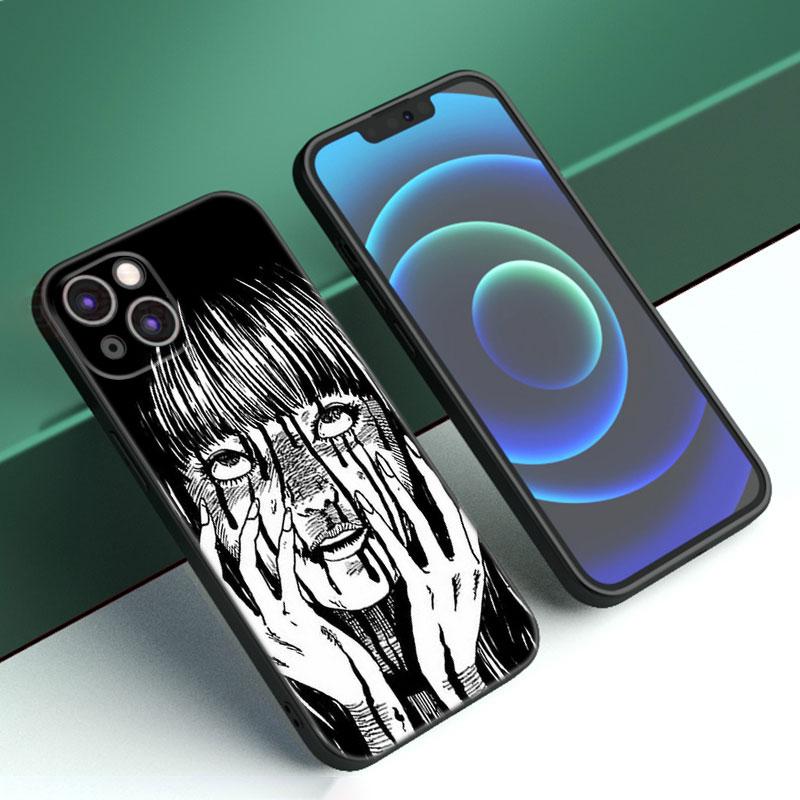 Чехол для телефона с японской мангой ужасов для Apple iPhone 12 13 Mini 11 14 15 Pro Max 7 8 Plus X XR XS SE 2020 2022 черный силиконовый чехол