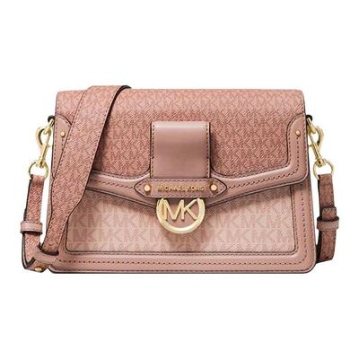 MK Jessie Монограмма Color Block Логотип Для Поездок Кожаная Сумка Через Плечо Средняя Женские сумки Ballet-Pink 30S0GI6L2V-641