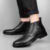 Мужские ботинки челси на шнуровке, модные ботильоны, мужские высокие ботинки-броги, модные ботинки из натуральной кожи, мужская деловая обувь