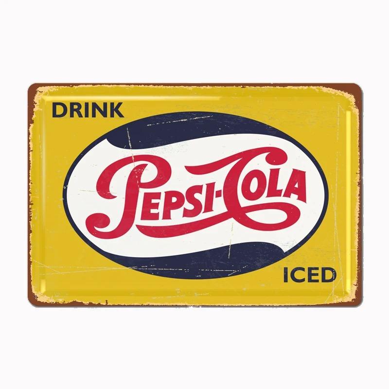 Винтажные металлические жестяные таблички Pepsi - Классические художественные постеры, Настенный декор в скандинавском стиле для дома, кухни, клуба, паба