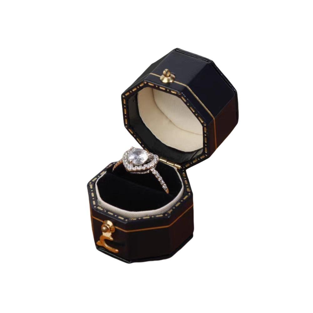 Exquisite Engagement Ring Box Display Holder Jewelry Storage Box Small Ring Bearer Box  Unisex