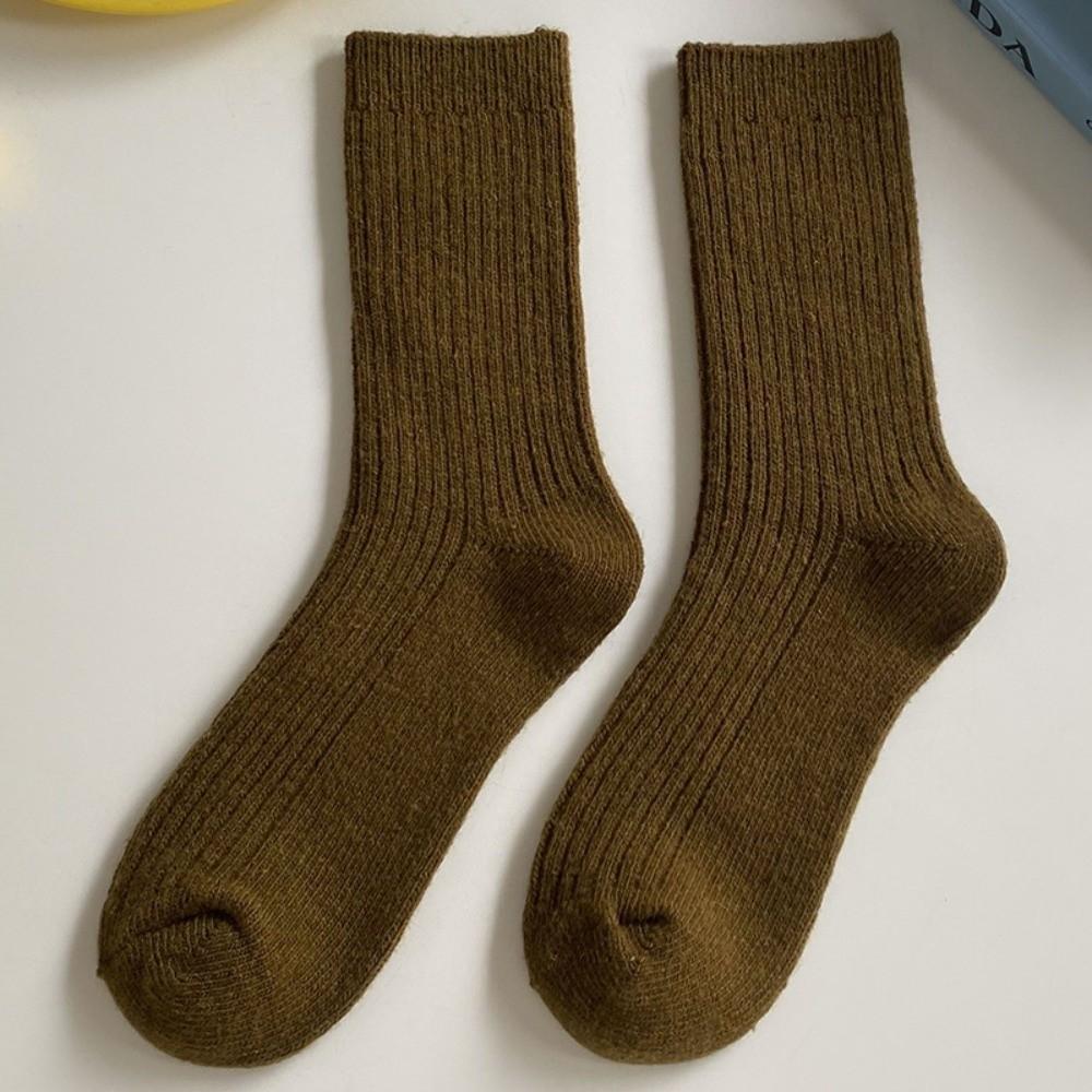 Thicken Mid-Calf Socks Warm Long Stockings New Knitted Socks Daily Wear