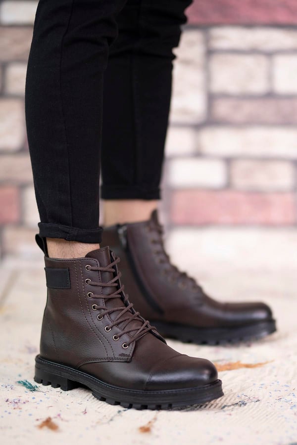 Мужские ботильоны. Ботинки на нескользящей подошве с боковой молнией для мужчин. Зимние мужские ботинки.