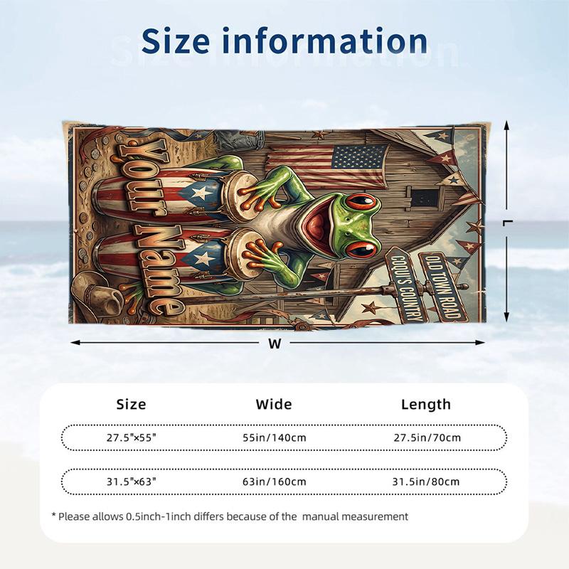 Other Similar Designs Theme Beach Towel Personalized Custom Name & Text Soft Quick Dry Beach Towel for Swimming Travel