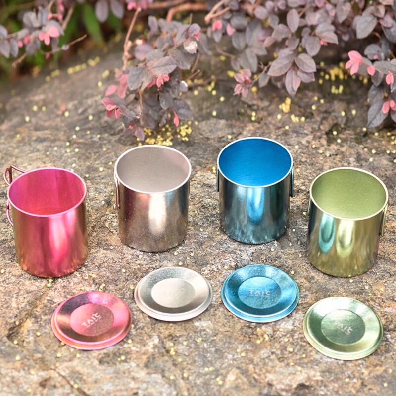 TAIC Pure Titanium Mug with Lid and Handle