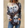 Women's T Shirt Tee Print Daily Weekend Fashion Long Sleeve Round Neck White Spring & Fall